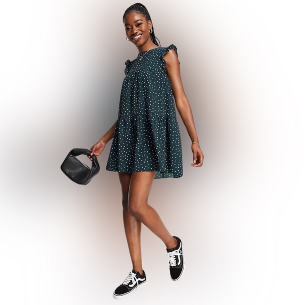 ASOS DESIGN 🌸Frill🌸 Sleeve Spot Print Dress & Fiercely Fall Set - SZ 10
